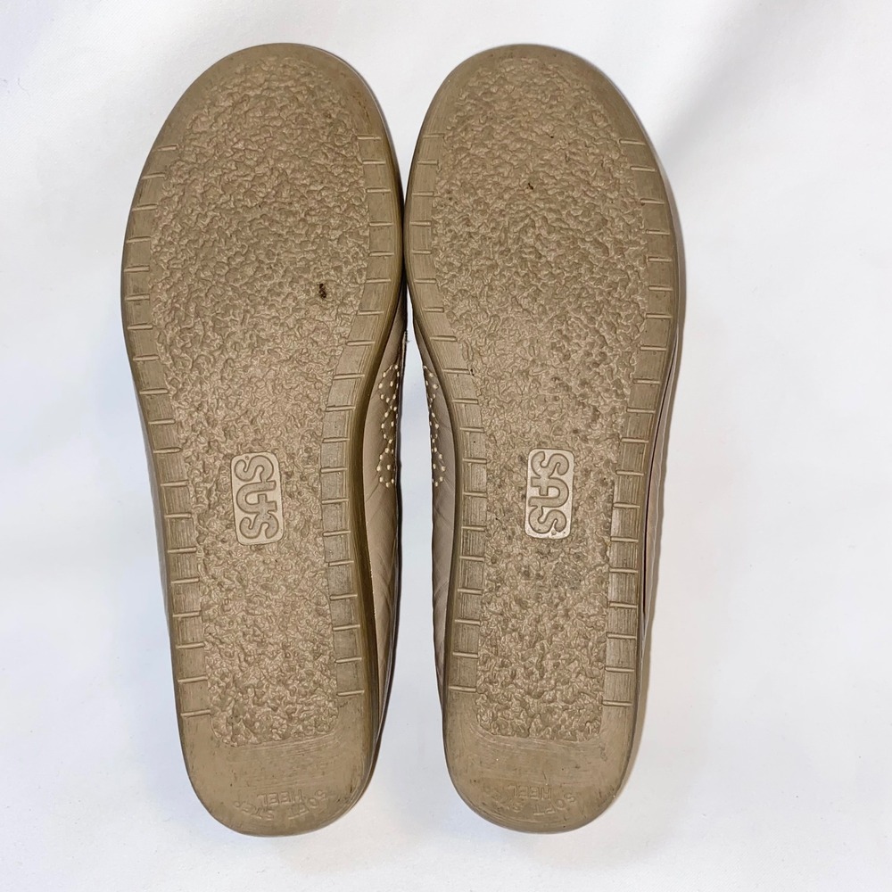 SAS Penny Loafers Womens 9.5 M Taupe Leather Handsewn Moccasin Made in USA - Picture 9 of 16